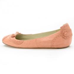 مملوكة مسبقًا Balenciaga Peach Brogue Arena Ballet Flats Size 38