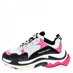 Pre Owned Balenciaga Multicolor Nubuck/Mesh Triple S Trainer Sneakers Size 39