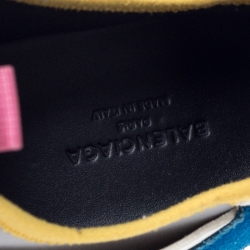 مملوكة مسبقًا Balenciaga Multicolor Leather and Suede Race Runner Sneakers Size 36