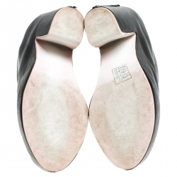 Pre Owned صندل سلايد بالنسياغا مقدمة مفتوحة نعل سميك جلد أسود مقاس 38