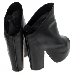 Pre Owned صندل سلايد بالنسياغا مقدمة مفتوحة نعل سميك جلد أسود مقاس 38