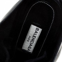 Pre Owned صندل سلايد بالنسياغا مقدمة مفتوحة نعل سميك جلد أسود مقاس 38