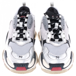 مملوكة مسبقًا Balenciaga Multicolor Mesh, Nubuck And Leather Triple S Platform Sneakers Size 39