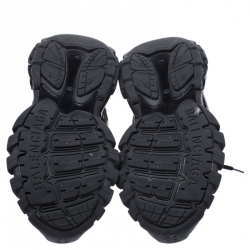 Pre Owned Balenciaga Black Leather And Mesh Track Trainers Size 39