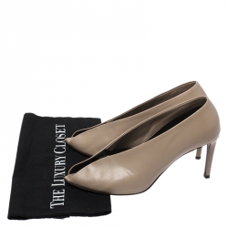 Pre Owned Balenciaga Beige Leather Split Vamp Open Toe Booties Size 38.5