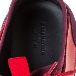 مملوكة مسبقًا Balenciaga Red Mesh, Leather And Suede Race Runners Sneakers Size 40