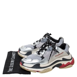 Balenciaga Multicolor Mesh And Leather Triple S Platform Sneakers Size 39