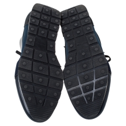 مملوكة مسبقًا Balenciaga Black Leather, Mesh And Suede Race Runner Sneakers Size 41