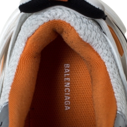 مملوكة مسبقًا حذاء تراك تراينرز بالنسياغا شبك وجلد برتقالي / أبيض مقاس 38