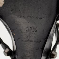 Pre Owned Balenciaga Black Studded Wedges Size 38.5