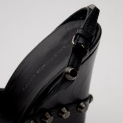 Pre Owned Balenciaga Black Studded Wedges Size 38.5