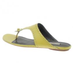 Pre Owned صندل بالنسياغا بروغ جلد أصفر بإصبع مقاس 40