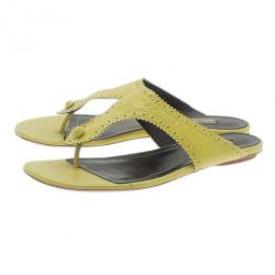 Pre Owned صندل بالنسياغا بروغ جلد أصفر بإصبع مقاس 40