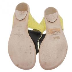 Pre Owned صندل بالنسياغا بروغ جلد أصفر بإصبع مقاس 40