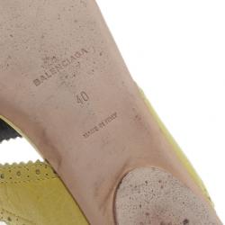 Pre Owned صندل بالنسياغا بروغ جلد أصفر بإصبع مقاس 40