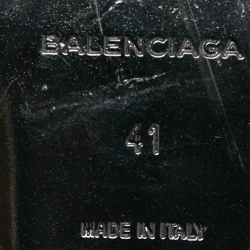 Pre Owned Balenciaga Blue Leather Arena Flat Slides Size 41