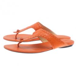 مملوكة مسبقًا صندل بالنسياغا برتقالي سيور بروج مقاس 39.5