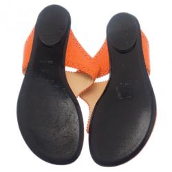 مملوكة مسبقًا صندل بالنسياغا برتقالي سيور بروج مقاس 39.5