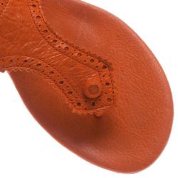 مملوكة مسبقًا صندل بالنسياغا برتقالي سيور بروج مقاس 39.5