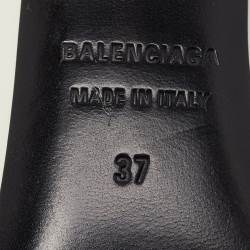 Pre Owned Balenciaga White Patent Leather BB Pointed Pumps Size 37