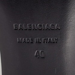 Pre Owned Balenciaga White Leather BB Knife Heel Mules Size 40