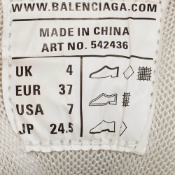 Pre Owned Balenciaga White Leather and Mesh Track Sneakers Size 37