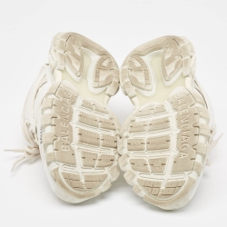 Pre Owned Balenciaga White Leather and Mesh Track Sneakers Size 37