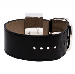 Pre Owned Balenciaga Cream Stainless Steel Leather Limited Edition Rectangular Women's Wristwatch 45 mm