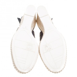 Pre Owned Ballin Oxford Blue Leather Braid Detail Wedge Peep Toe Slingback Sandals Size 39