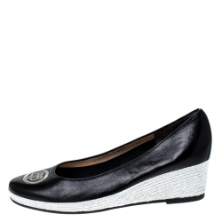 Ballin Black Leather Wedge Pumps Size 41