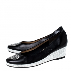Ballin Black Leather Wedge Pumps Size 41
