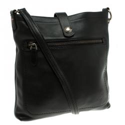 Bally Black Leather B Logo Crossbody Bag