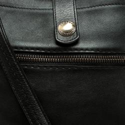 Bally Black Leather B Logo Crossbody Bag