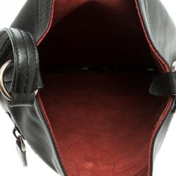 Bally Black Leather B Logo Crossbody Bag
