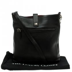 Bally Black Leather B Logo Crossbody Bag