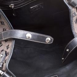 Pre Owned Bally Dark Beige/Black Monogram Canvas Hobo