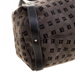 Pre Owned Bally Dark Beige/Black Monogram Canvas Hobo
