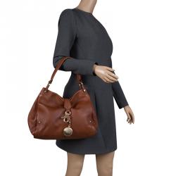Bally Brown Leather Charm Hobo 