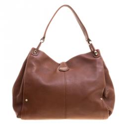 Bally Brown Leather Charm Hobo 