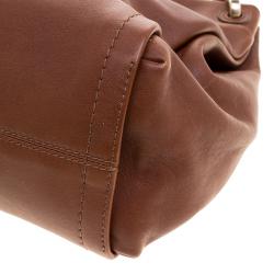 Bally Brown Leather Charm Hobo 