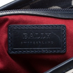 Bally Navy Blue Canvas B Print Shopper Tote