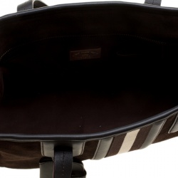 Bally Black Suede and Leather Web Tote