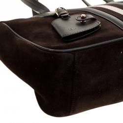 Bally Black Suede and Leather Web Tote