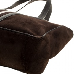 Bally Black Suede and Leather Web Tote