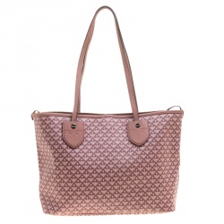 Bally Dusty Pink Printed Coated Canvas Bernina Tote
