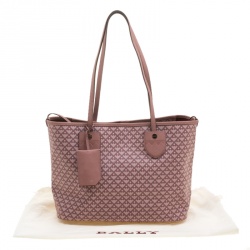 Bally Dusty Pink Printed Coated Canvas Bernina Tote