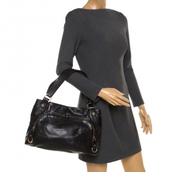 Pre Owned Bally Black Leather Tote