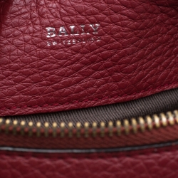 Bally Red Leather and Canvas Kissen Satchel