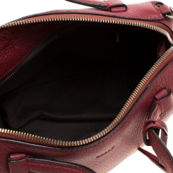 Bally Red Leather and Canvas Kissen Satchel