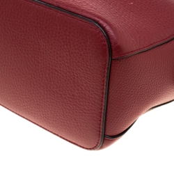 Bally Red Leather and Canvas Kissen Satchel
